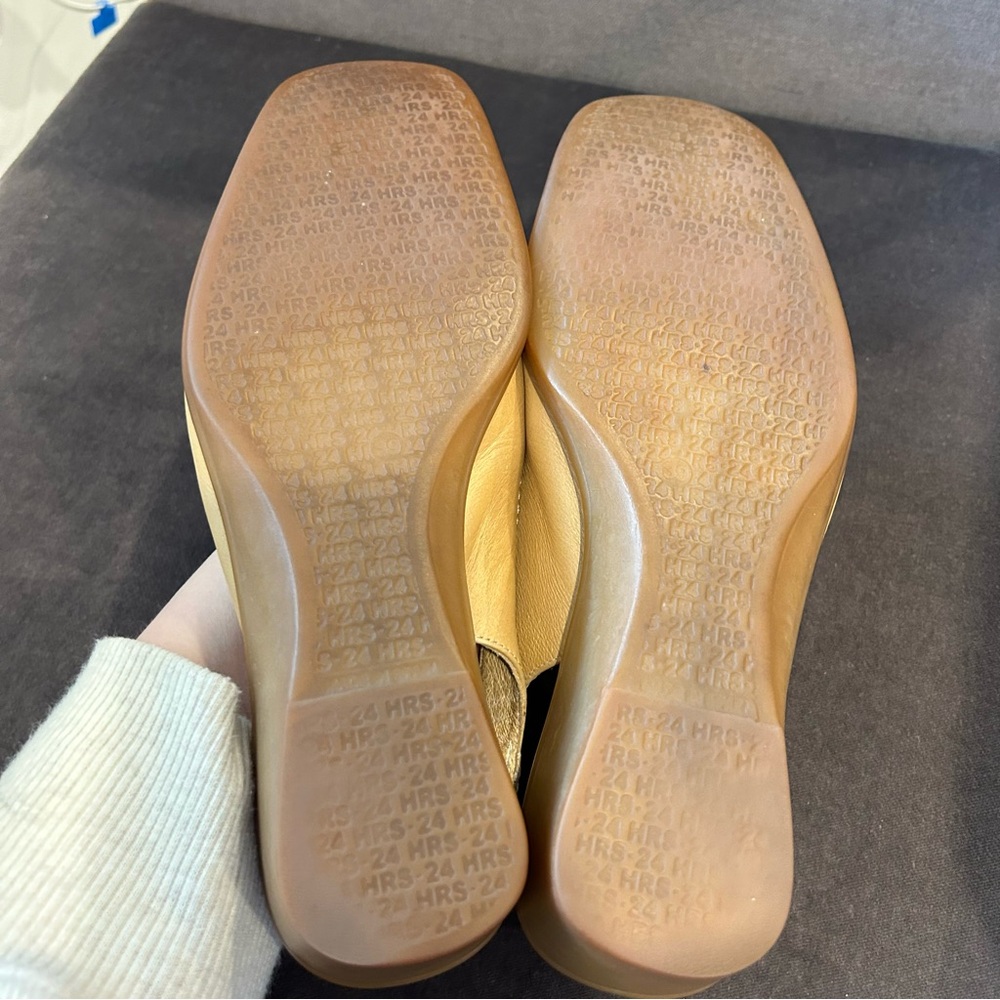 24hrs Comfort Slingback Wedge Walking Shoes Tan - Picture 4 of 7